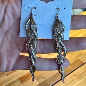 Marchesa Gold Feather Earrings